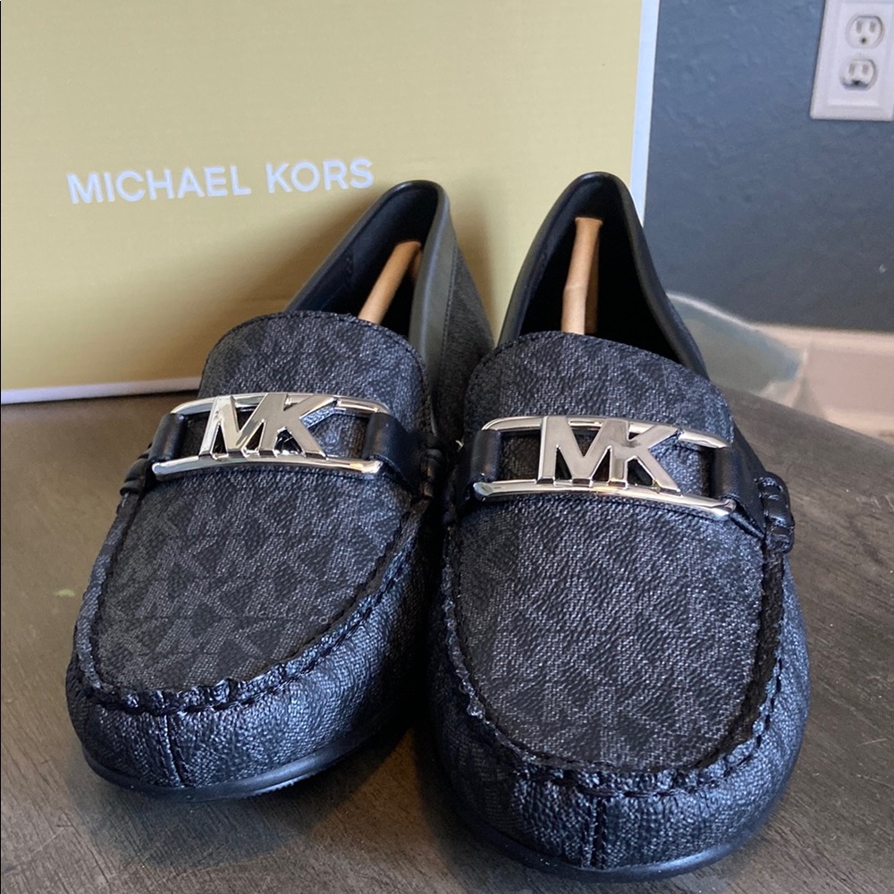 Michael Kors Black Loafers with Silver Accent
